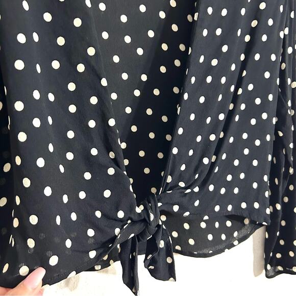 Reformation Casa Blanca Sheer Top Cardigan Polka Dot black white EUC size XS - Picture 11 of 14
